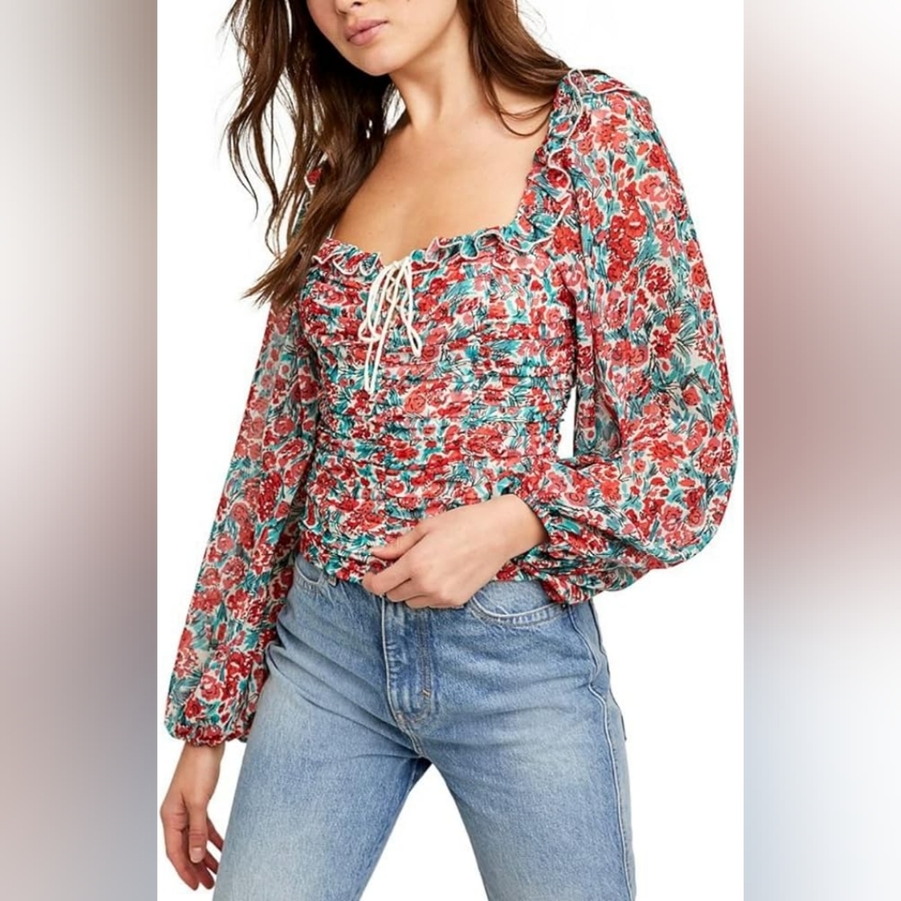 Free People - Mabel Floral-Print Blouse - Size XS